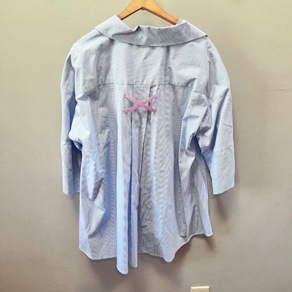 IC by Connie K Blue and White Striped Pullover Shirt- Sz. M - Picture 6 of 7